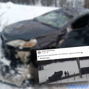 Policjanci przecierali oczy ze zdumienia – ciągnął za sobą auto, które przewrócone leżało na dachu